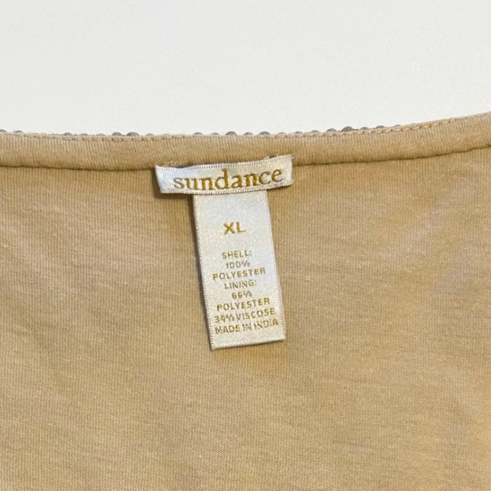 Sundance‎ Duchess Dress Women Mesh Embroidered V-Neck XL Tan Floral Boho Wedding - Picture 4 of 8